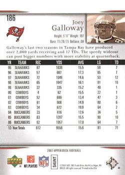2007 Upper Deck #186 Joey Galloway Back