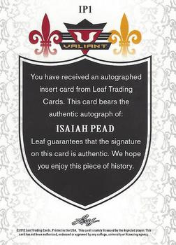 2012 Leaf Valiant #IP1 Isaiah Pead Back