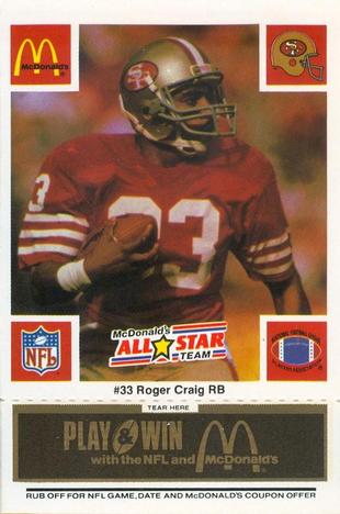 1986 McDonald's All-Star Team - Full Game Pieces: Week 2 Black/Gray Tab #NNO Roger Craig Front