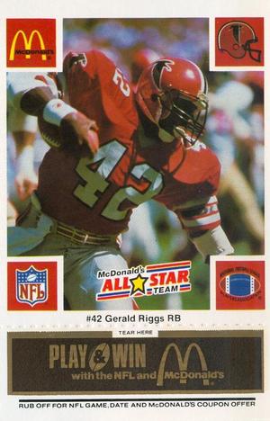 1986 McDonald's All-Star Team - Full Game Pieces: Week 2 Black/Gray Tab #NNO Gerald Riggs Front