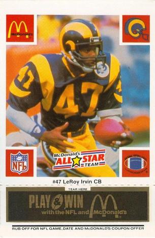 1986 McDonald's All-Star Team - Full Game Pieces: Week 2 Black/Gray Tab #NNO LeRoy Irvin Front