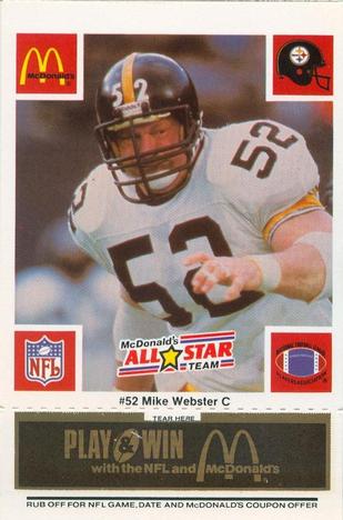 1986 McDonald's All-Star Team - Full Game Pieces: Week 2 Black/Gray Tab #NNO Mike Webster Front