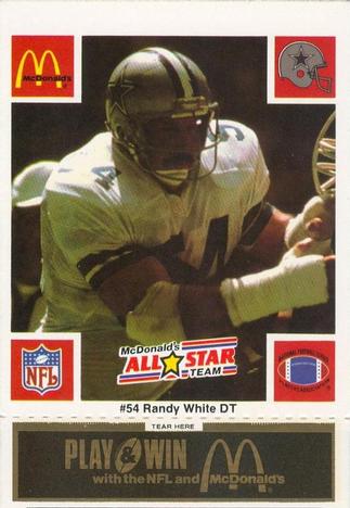 1986 McDonald's All-Star Team - Full Game Pieces: Week 2 Black/Gray Tab #NNO Randy White Front