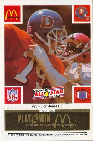 1986 McDonald's All-Star Team - Full Game Pieces: Week 2 Black/Gray Tab #NNO Rulon Jones Front