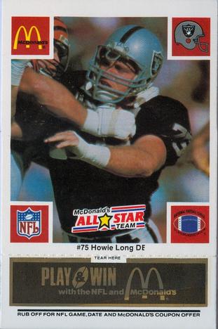 1986 McDonald's All-Star Team - Full Game Pieces: Week 2 Black/Gray Tab #NNO Howie Long Front