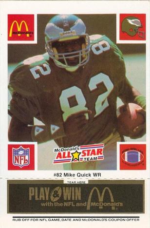 1986 McDonald's All-Star Team - Full Game Pieces: Week 2 Black/Gray Tab #NNO Mike Quick Front
