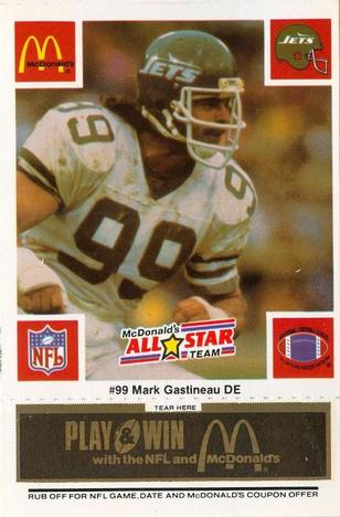 1986 McDonald's All-Star Team - Full Game Pieces: Week 2 Black/Gray Tab #NNO Mark Gastineau Front