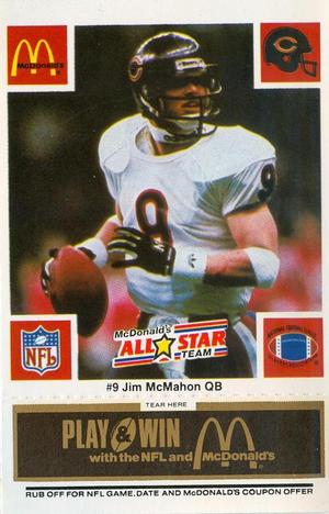1986 McDonald's All-Star Team - Full Game Pieces: Week 2 Black/Gray Tab #NNO Jim McMahon Front