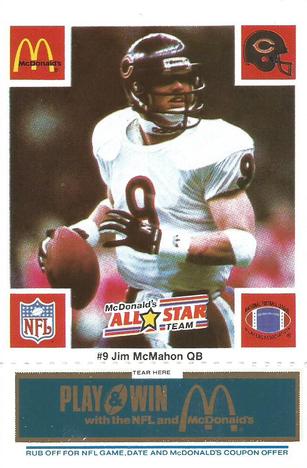 1986 McDonald's All-Star Team - Full Game Pieces: Week 1 Blue Tab #NNO Jim McMahon Front