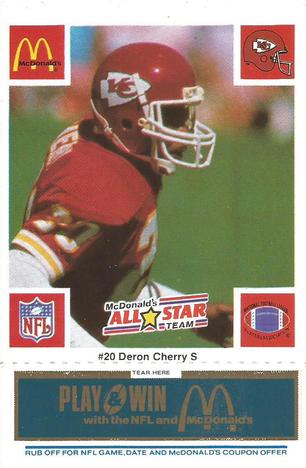 1986 McDonald's All-Star Team - Full Game Pieces: Week 1 Blue Tab #NNO Deron Cherry Front