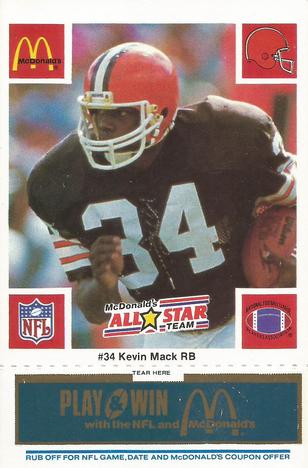1986 McDonald's All-Star Team - Full Game Pieces: Week 1 Blue Tab #NNO Kevin Mack Front