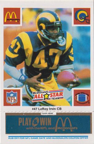 1986 McDonald's All-Star Team - Full Game Pieces: Week 1 Blue Tab #NNO LeRoy Irvin Front