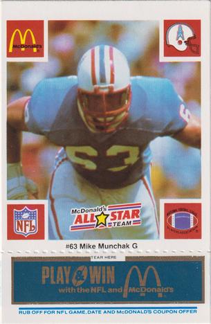 1986 McDonald's All-Star Team - Full Game Pieces: Week 1 Blue Tab #NNO Mike Munchak Front