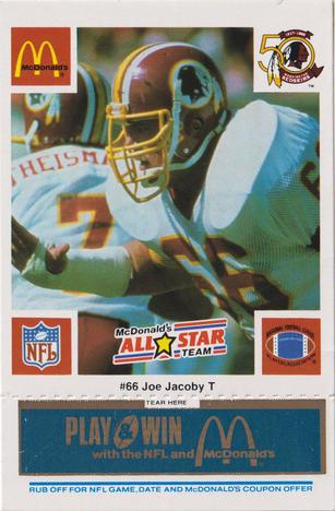 1986 McDonald's All-Star Team - Full Game Pieces: Week 1 Blue Tab #NNO Joe Jacoby Front