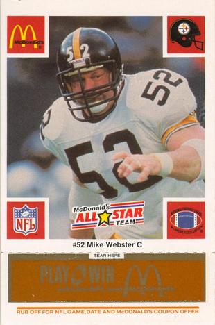 1986 McDonald's All-Star Team - Full Game Pieces: Week 3 Gold/Orange Tab #NNO Mike Webster Front