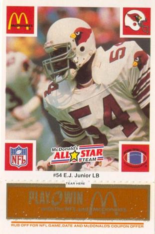 1986 McDonald's All-Star Team - Full Game Pieces: Week 3 Gold/Orange Tab #NNO E.J. Junior Front