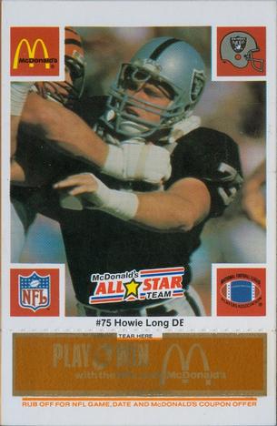 1986 McDonald's All-Star Team - Full Game Pieces: Week 3 Gold/Orange Tab #NNO Howie Long Front