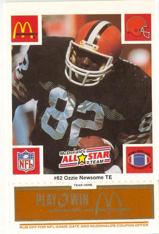 1986 McDonald's All-Star Team - Full Game Pieces: Week 3 Gold/Orange Tab #NNO Ozzie Newsome Front