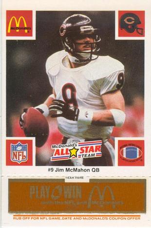 1986 McDonald's All-Star Team - Full Game Pieces: Week 3 Gold/Orange Tab #NNO Jim McMahon Front