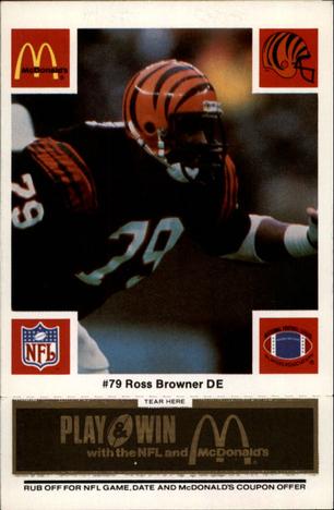 1986 McDonald's Cincinnati Bengals - Full Game Pieces - Week 2 Black/Gray Tab #NNO Ross Browner Front