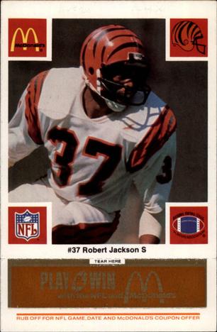 1986 McDonald's Cincinnati Bengals - Full Game Pieces - Week 3 Gold/Orange Tab #NNO Robert Jackson Front