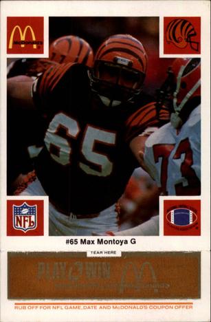 1986 McDonald's Cincinnati Bengals - Full Game Pieces - Week 3 Gold/Orange Tab #NNO Max Montoya Front