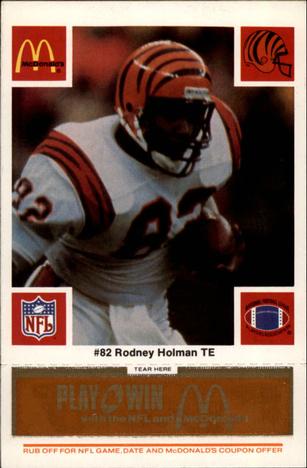 1986 McDonald's Cincinnati Bengals - Full Game Pieces - Week 3 Gold/Orange Tab #NNO Rodney Holman Front