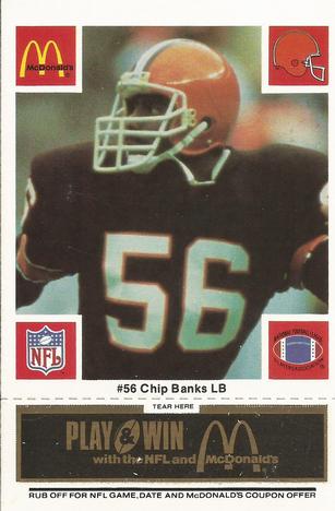1986 McDonald's Cleveland Browns - Full Game Pieces - Week 2 Black/Gray Tab #NNO Chip Banks Front