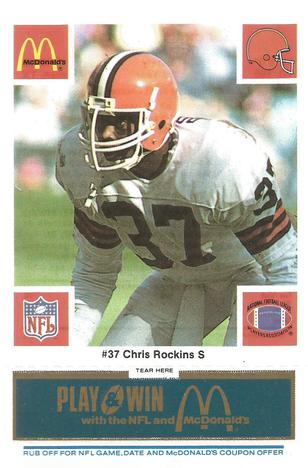 1986 McDonald's Cleveland Browns - Full Game Pieces - Week 1 Blue Tab #NNO Chris Rockins Front