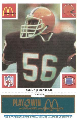 1986 McDonald's Cleveland Browns - Full Game Pieces - Week 1 Blue Tab #NNO Chip Banks Front