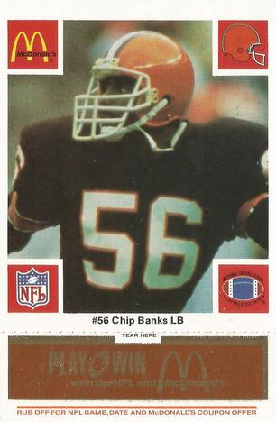 1986 McDonald's Cleveland Browns - Full Game Pieces - Week 3 Gold/Orange Tab #NNO Chip Banks Front