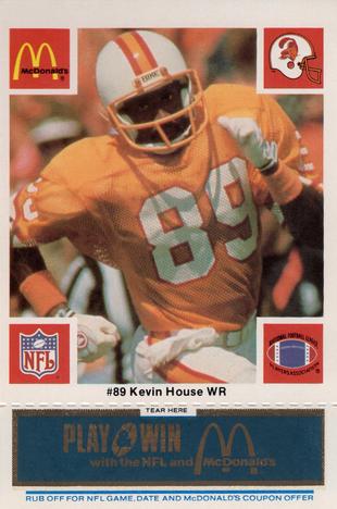 1986 McDonald's Tampa Bay Buccaneers - Full Game Pieces - Week 1 Blue Tab #NNO Kevin House Front