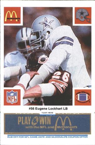 1986 McDonald's Dallas Cowboys - Full Game Pieces - Week 1 Blue Tab #NNO Eugene Lockhart Front