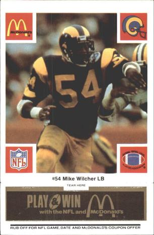 1986 McDonald's Los Angeles Rams - Full Game Pieces - Week 2 Black/Gray Tab #NNO Mike Wilcher Front