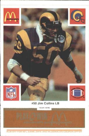 1986 McDonald's Los Angeles Rams - Full Game Pieces - Week 3 Gold/Orange Tab #NNO Jim Collins Front