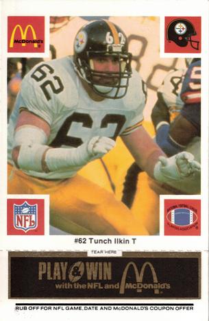 1986 McDonald's Pittsburgh Steelers - Full Game Pieces - Week 2 Black/Gray Tab #NNO Tunch Ilkin Front