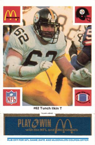 1986 McDonald's Pittsburgh Steelers - Full Game Pieces - Week 1 Blue Tab #NNO Tunch Ilkin Front