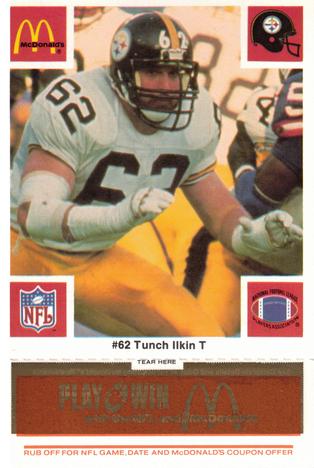1986 McDonald's Pittsburgh Steelers - Full Game Pieces - Week 3 Gold/Orange Tab #NNO Tunch Ilkin Front