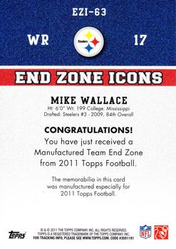 2011 Topps - End Zone Icons Patches #EZI-63 Mike Wallace Back