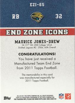2011 Topps - End Zone Icons Patches #EZI-65 Maurice Jones-Drew Back