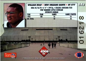 1994 Collector's Edge - Pop Warner 22K Gold #143 Willie Roaf Back