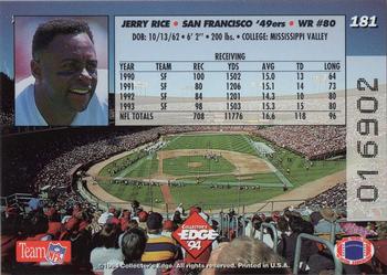 1994 Collector's Edge - Pop Warner 22K Gold #181 Jerry Rice Back