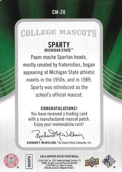 2012 Upper Deck - College Mascots Manufactured Patches #CM-26 Sparty Back