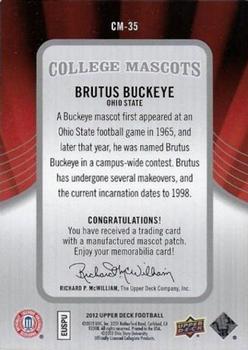 2012 Upper Deck - College Mascots Manufactured Patches #CM-35 Brutus Buckeye Back