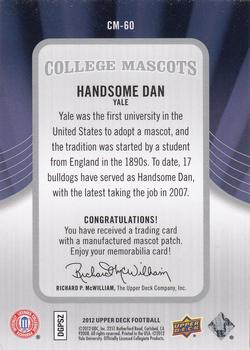 2012 Upper Deck - College Mascots Manufactured Patches #CM-60 Handsome Dan Back