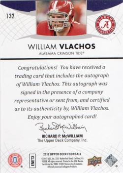 2012 Upper Deck - Rookie Autographs #132 William Vlachos Back