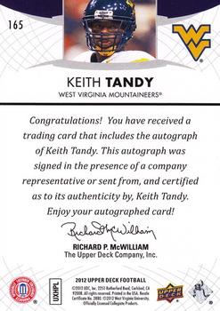 2012 Upper Deck - Rookie Autographs #165 Keith Tandy Back