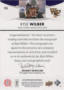 2012 Upper Deck - Rookie Autographs #186 Kyle Wilber Back