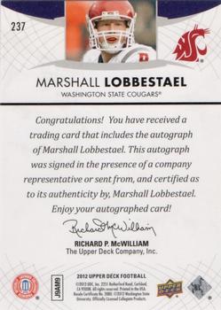 2012 Upper Deck - Rookie Autographs #237 Marshall Lobbestael Back