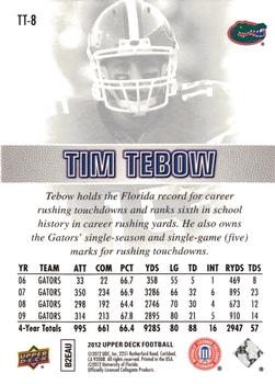 2012 Upper Deck - Tim Tebow #TT-8 Tim Tebow Back